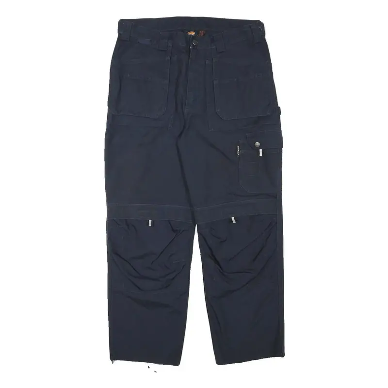 Dickies Mens Cotton Blend Navy Relaxed Straight Trousers W34 L29 Workwear Cargo 1