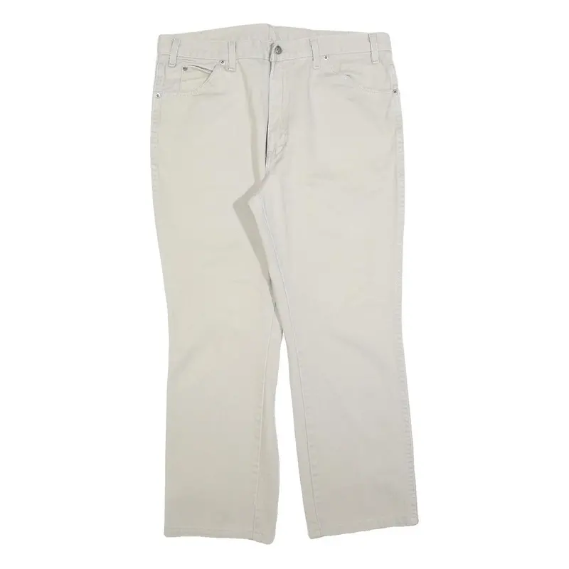 Dickies Mens Jeans Beige Regular Straight Denim W36 L30 Workwear Casual Zip 1