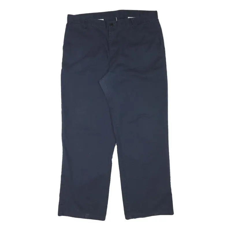Dickies Mens Navy Regular Fit Straight Cotton Blend Trousers W37 L30 1