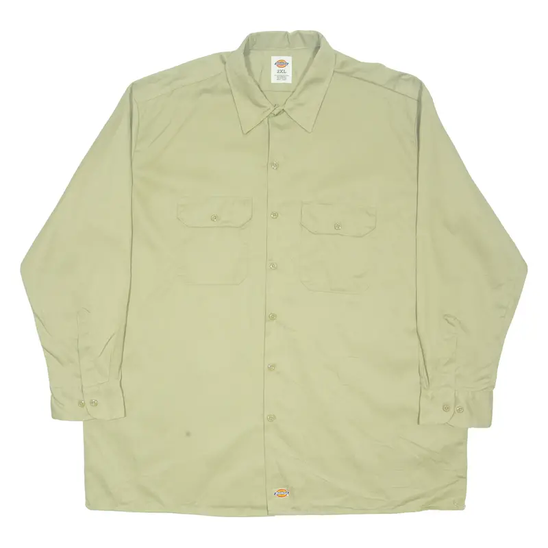Dickies Mens Plain Shirt Brown Long Sleeve 2Xl 1