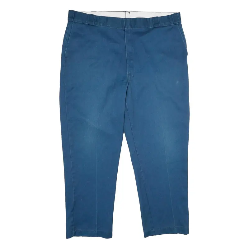 Dickies Mens Polyester Blend Blue Regular Straight Trousers W44 L30 Workwear Zip 1