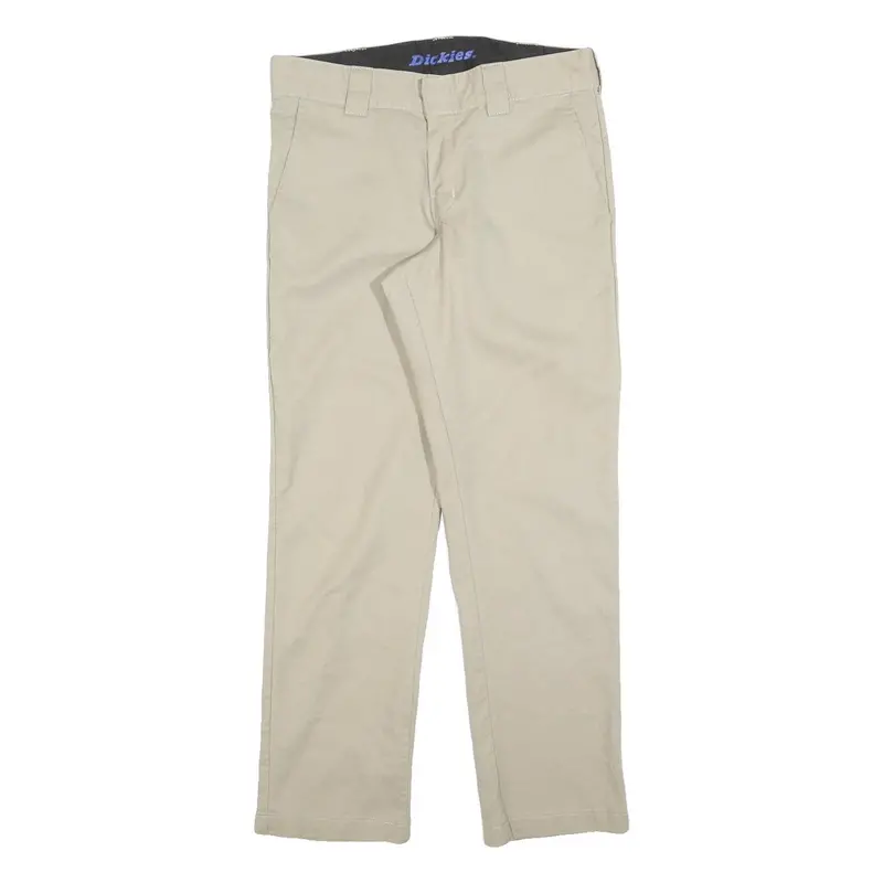 Dickies Mens Regular Fit Beige Cotton Blend Trousers W31 L30 Workwear Zip 1