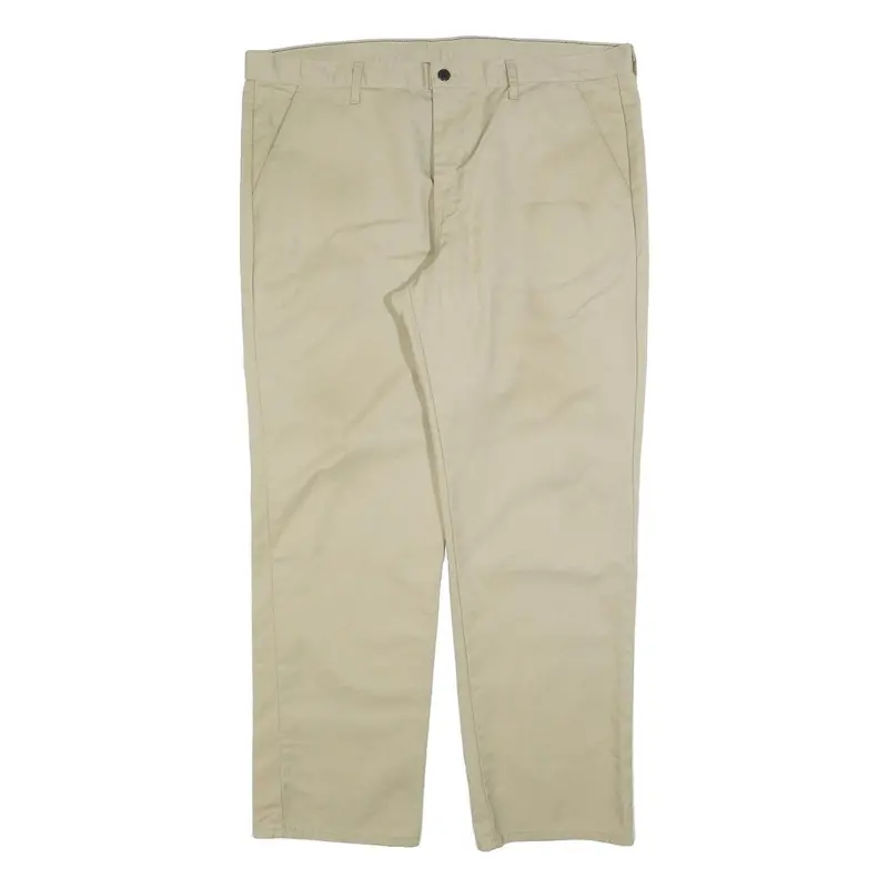Dickies Mens Regular Fit Beige Cotton Blend Trousers W40 L32 Workwear Zip 1