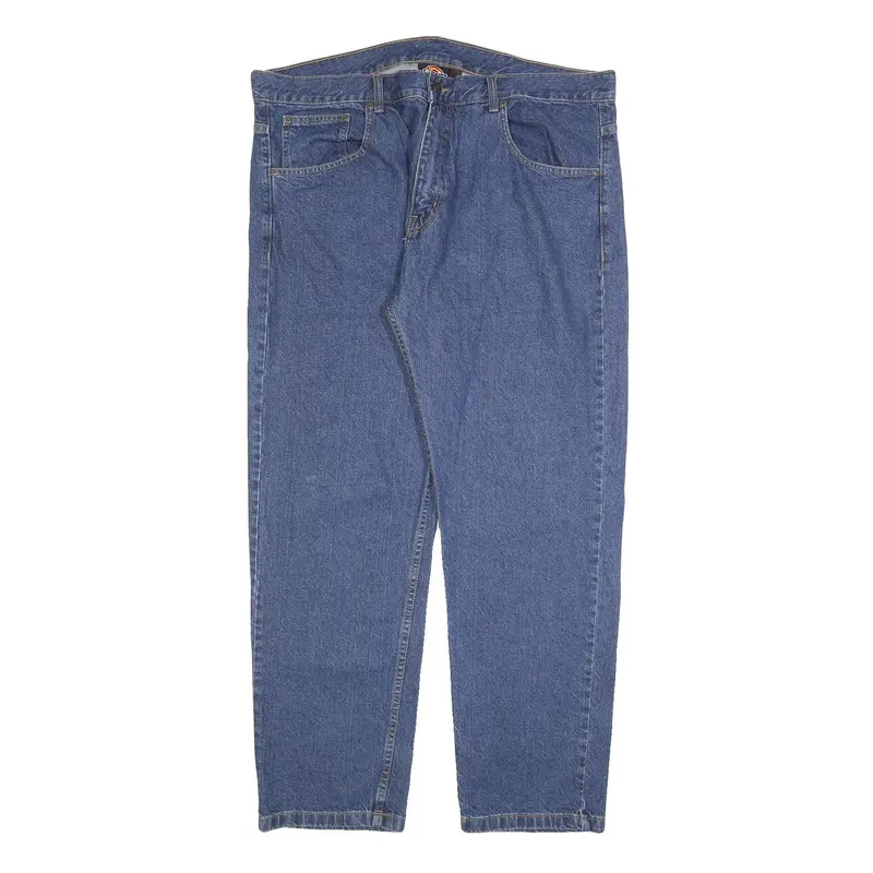 Dickies Mens Regular Fit Blue Denim Jeans W42 L30 Zip Closure Casual Workwear 1