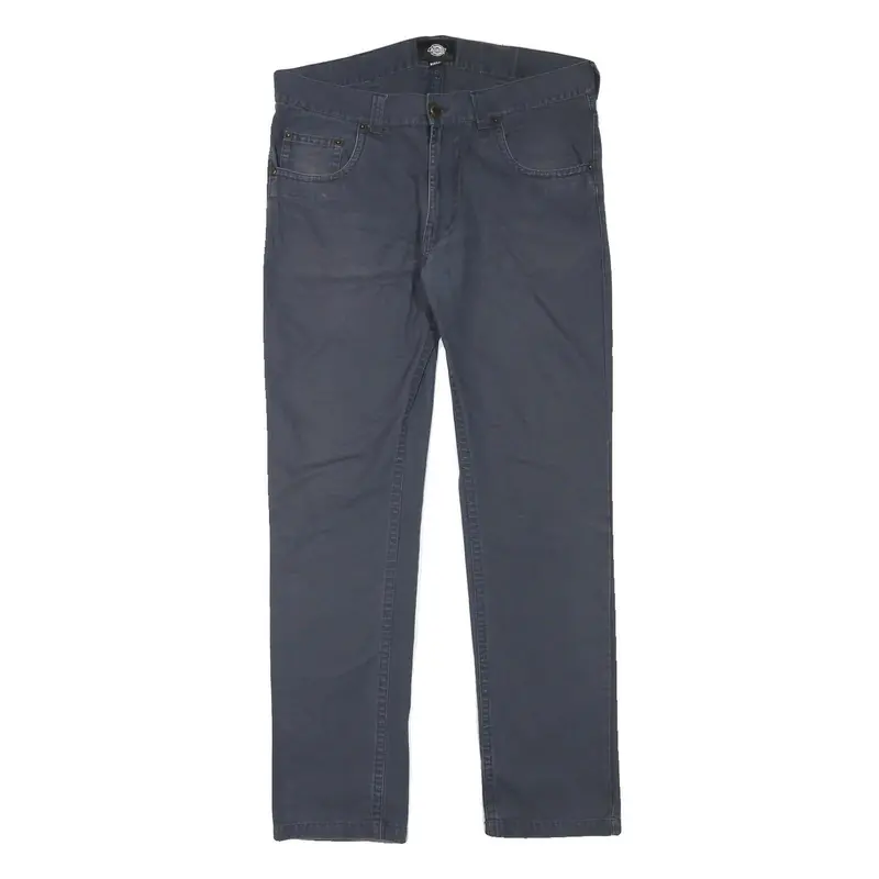Dickies Mens Regular Fit Navy Cotton Blend Straight Trousers W34 L31 Workwear 1