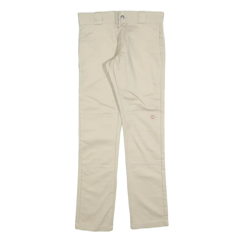 Dickies Mens Slim Beige Cotton Blend Trousers W28 L30 Workwear Zip Closure 1
