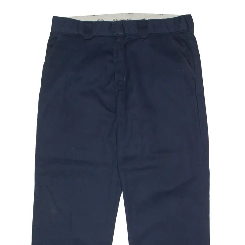 Dickies Mens Twill Trousers Blue Relaxed Straight W38 L30 2