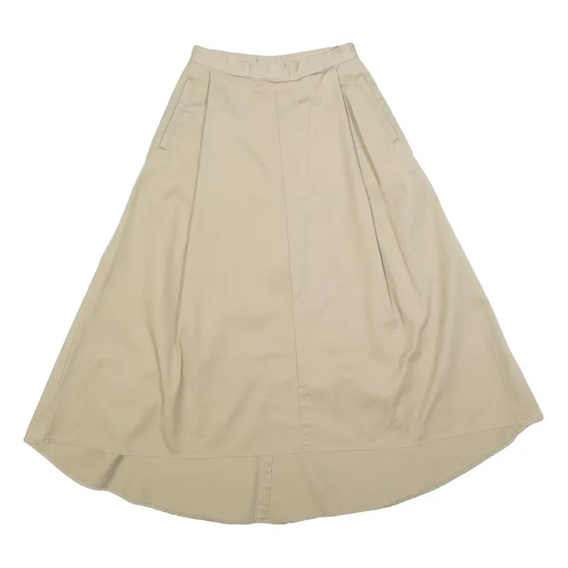 Dickies Womens Beige Cotton Blend A-Line Midi Skirt Xs Practical Comfortable 1