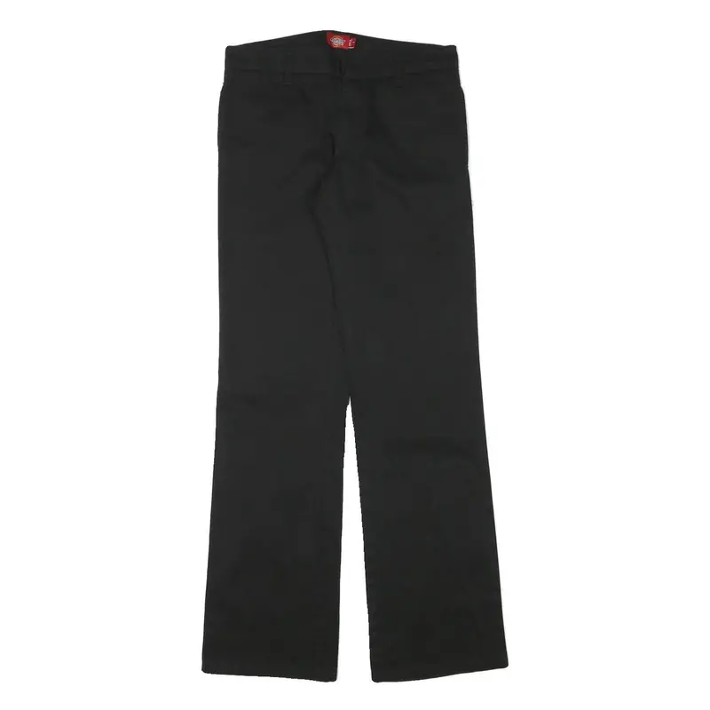 Dickies Womens Black Cotton Blend Regular Fit Straight Leg Trousers W28 L31 1