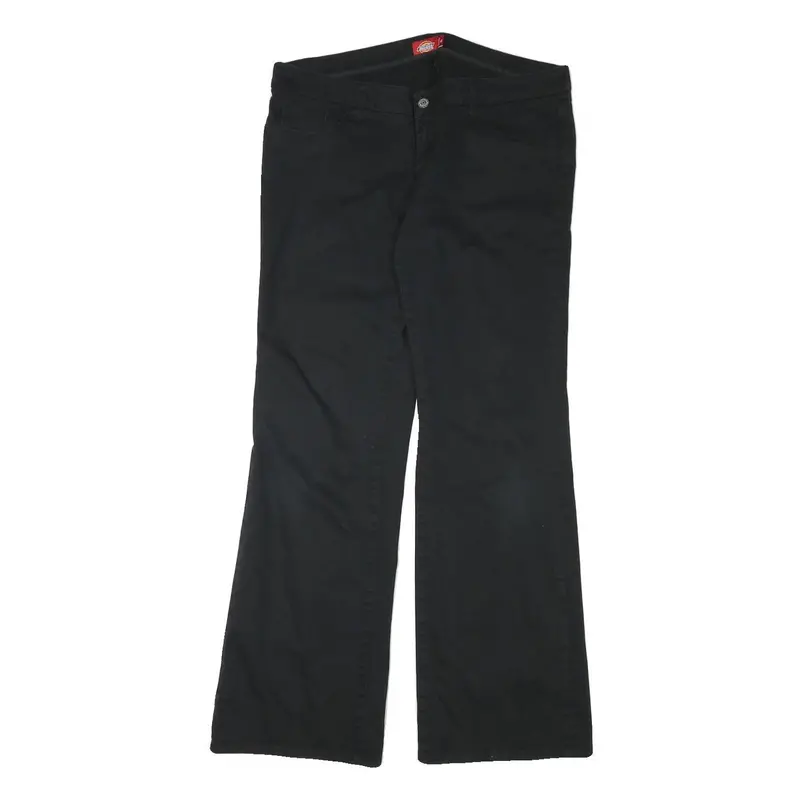 Dickies Womens Black Cotton Blend Regular Fit Zip Trousers W34 L31 Classic 1