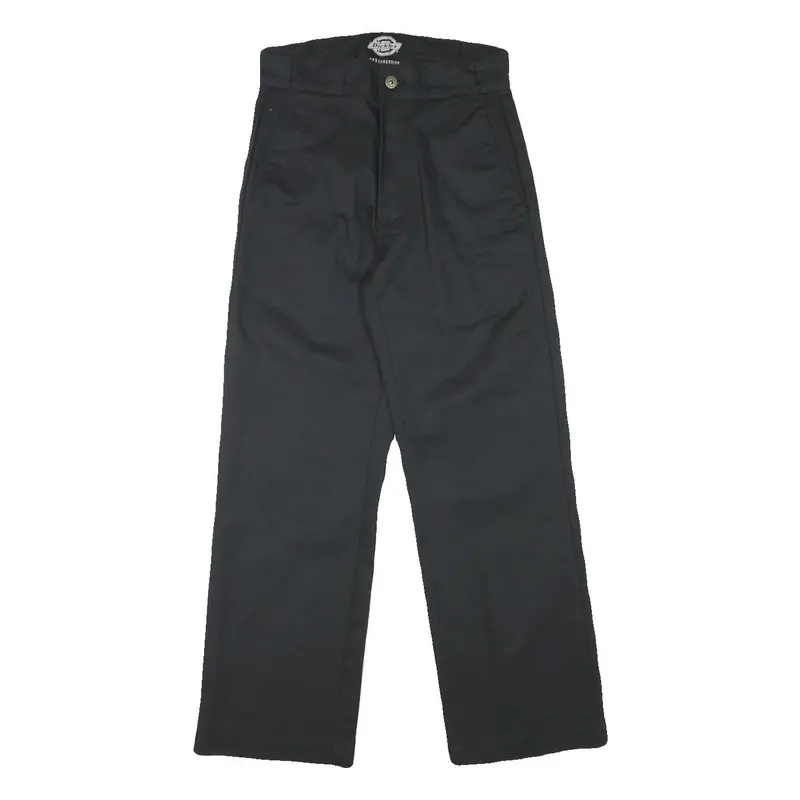 Dickies Womens Black Regular Straight Cotton Blend Trousers W26 L27 Workwear Zip 1