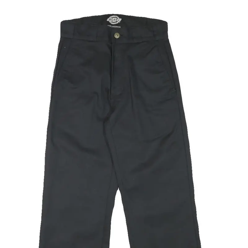 Dickies Womens Black Regular Straight Cotton Blend Trousers W26 L27 Workwear Zip 2