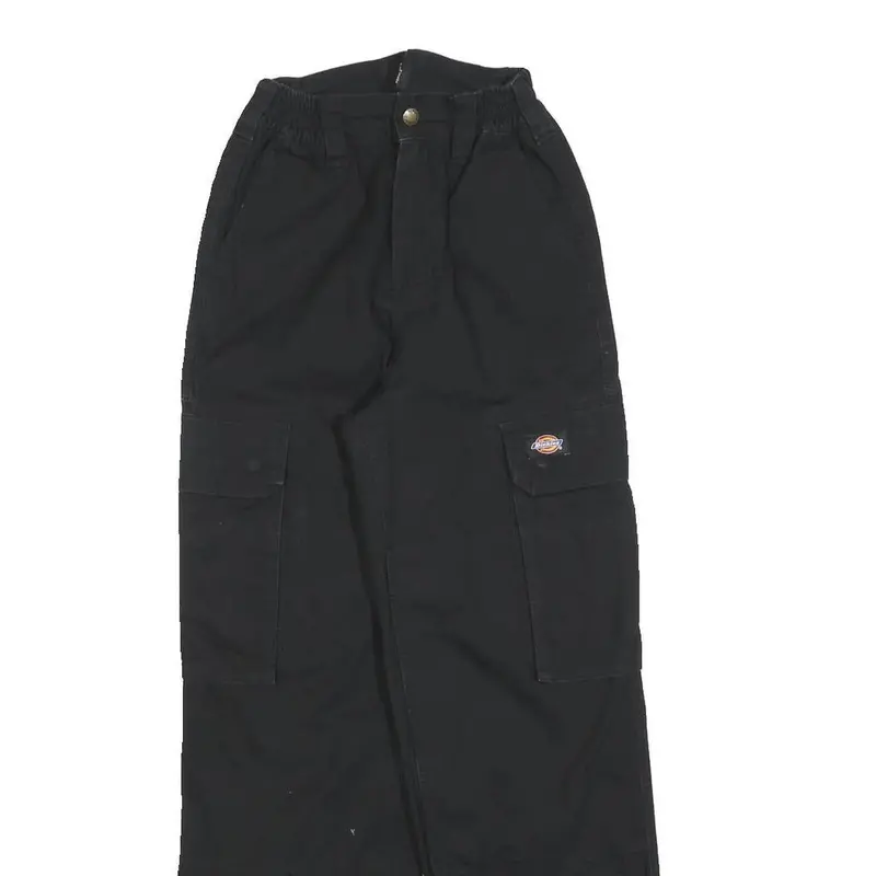 Dickies Womens Black Relaxed Cargo Trousers W22 L28 Casual Cotton Blend Zip 2