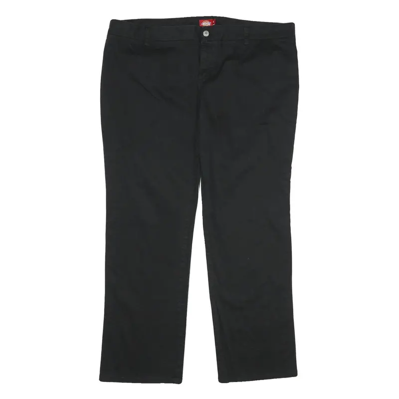 Dickies Womens Black Relaxed Straight Trousers W40 L32 Cotton Blend Zip 1