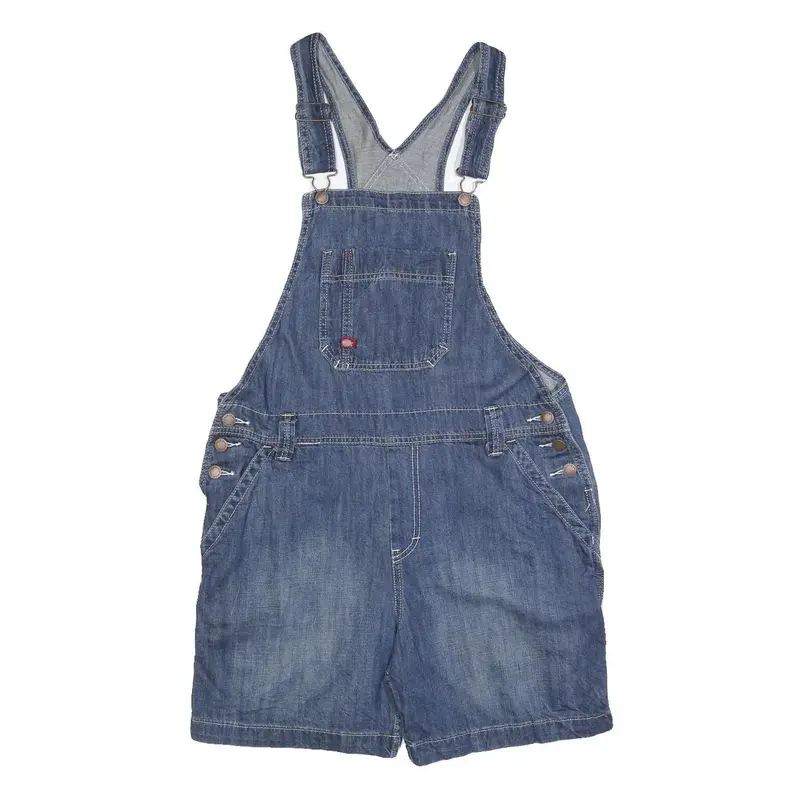 Dickies Womens Blue Denim Relaxed Cotton Dungarees M W36 L6 Casual Shortalls 1