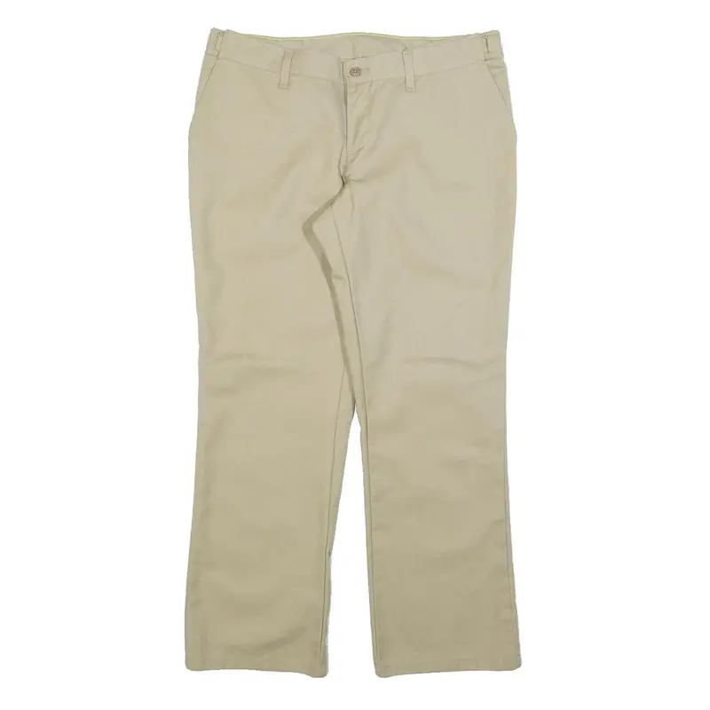 Dickies Womens Cotton Blend Beige Regular Fit Straight Leg Trousers W32 L30 1
