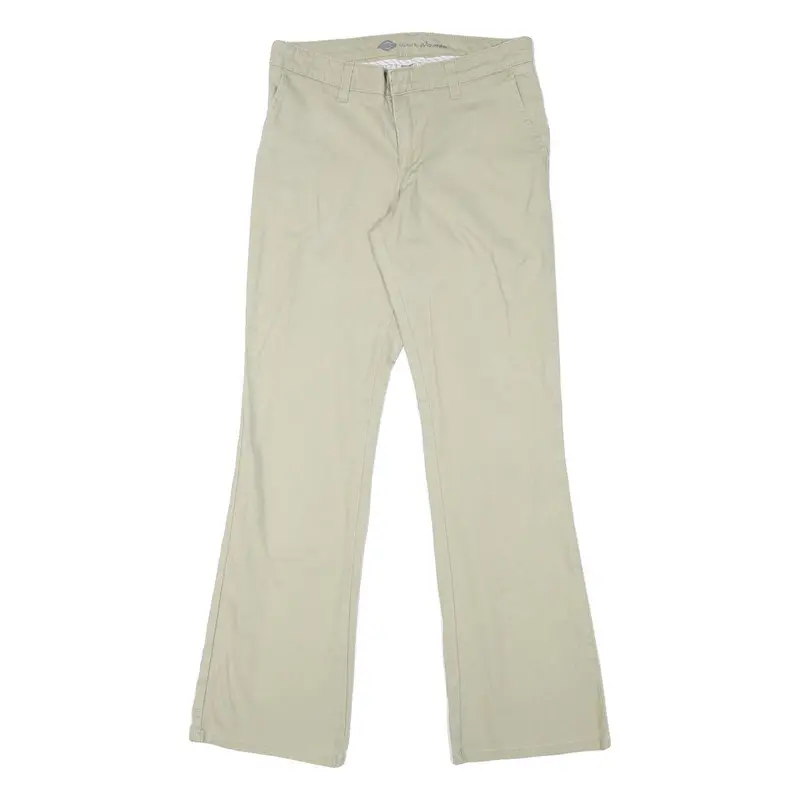 Dickies Womens Cotton Blend Beige Regular Trousers W29 L30 Zip Casual Wear 1