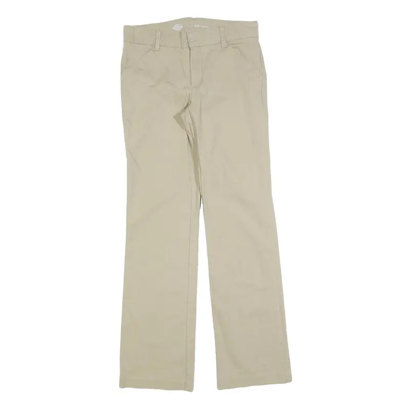 Dickies Womens Cotton Blend Beige Relaxed Straight Trousers W28 L30 Casual 1