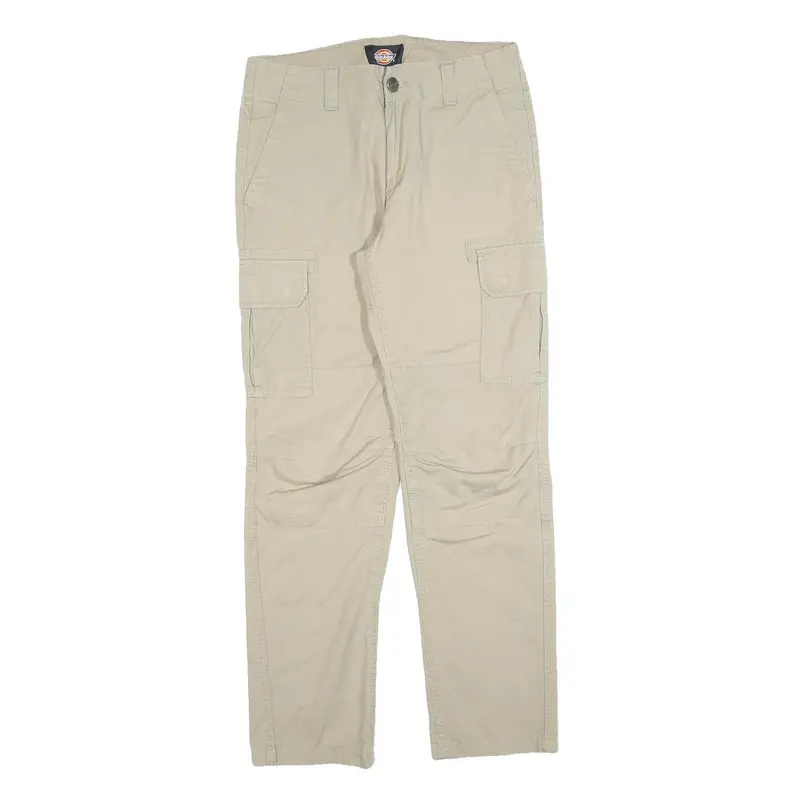 Dickies Womens Cotton Blend Beige Slim Tapered Trousers W29 L29 Cargo Pockets 1