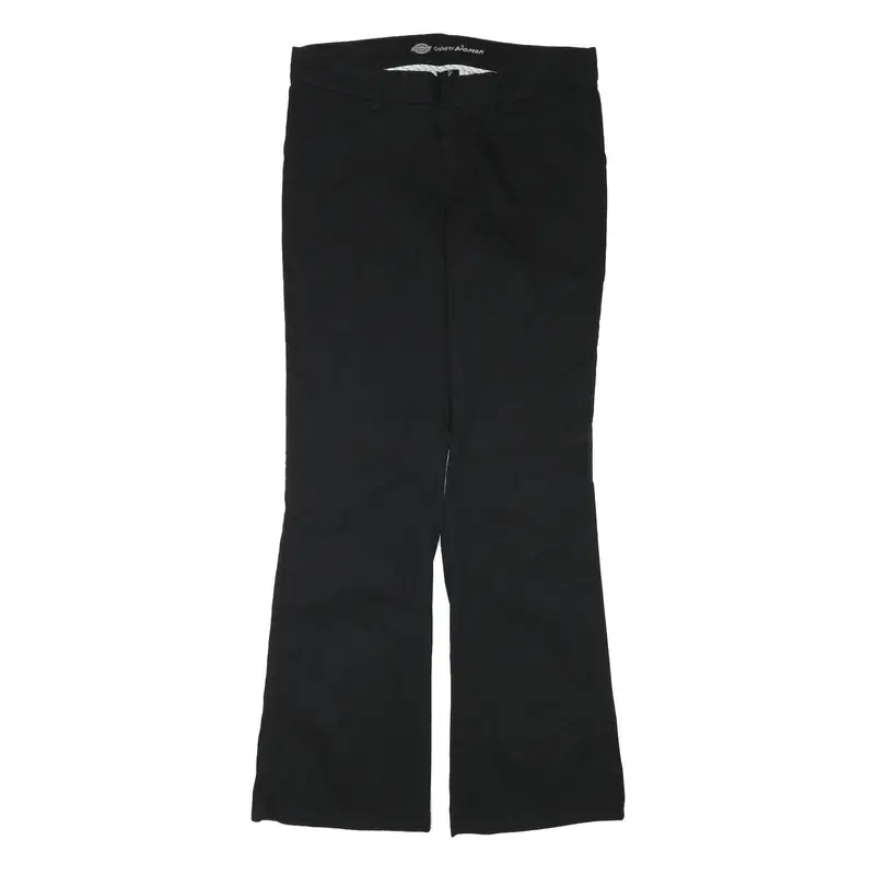 Dickies Womens Cotton Blend Black Regular Fit Bootcut Trousers W33 L32 1
