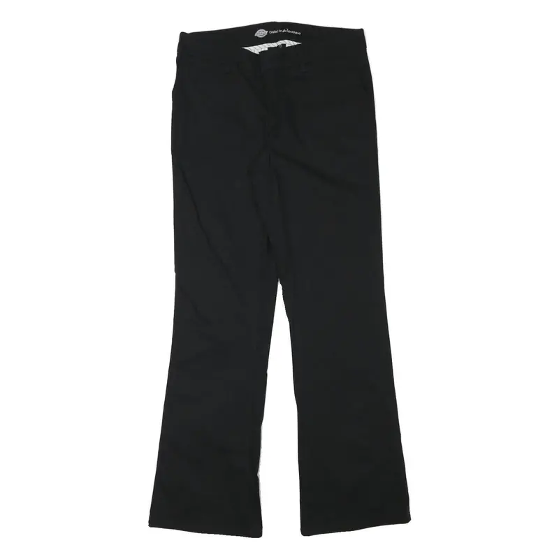 Dickies Womens Cotton Blend Black Regular Fit Trousers W32 L33 Workwear Zip 1