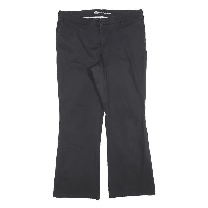 Dickies Womens Cotton Blend Black Slim Straight Trousers W36 L32 Comfortable Fit 1
