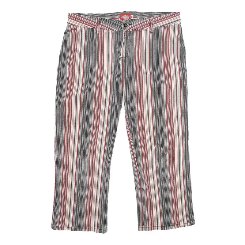 Dickies Womens Cotton Blend Red & White Stripe Regular Straight Trousers W32 L23 1