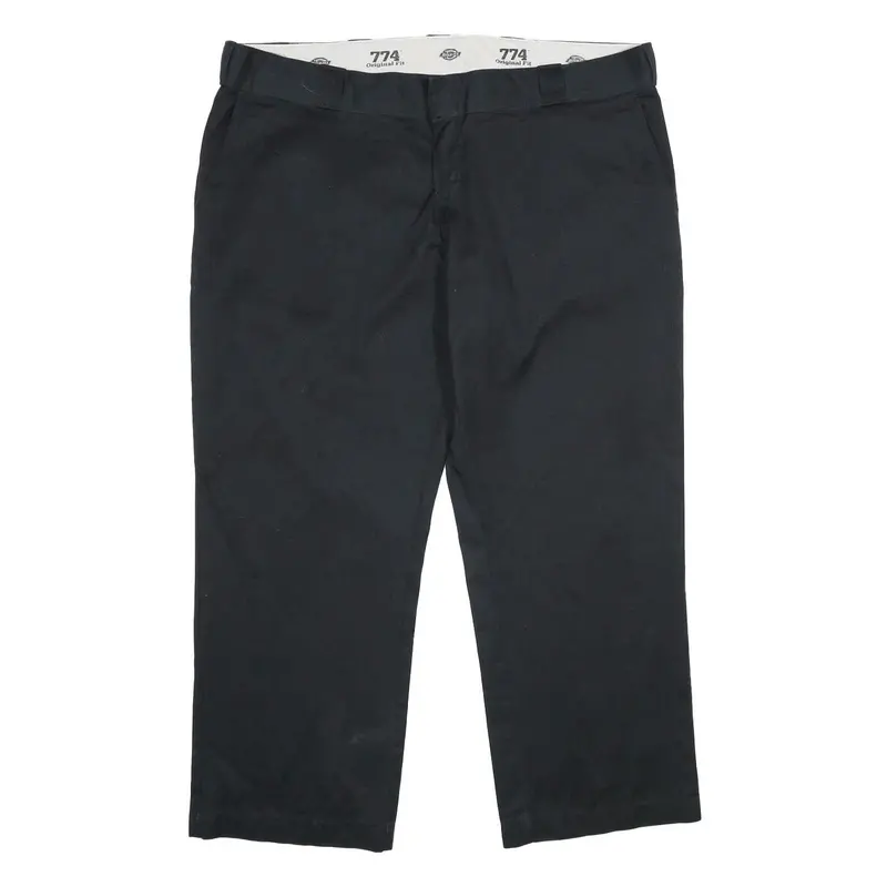 Dickies Womens Polyester Blend Classic Black Trousers W40 L30 Straight Zip 1