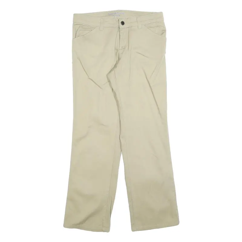 Dickies Womens Relaxed Beige Cotton Blend Trousers W30 L28 Zip Pocket Casual 1