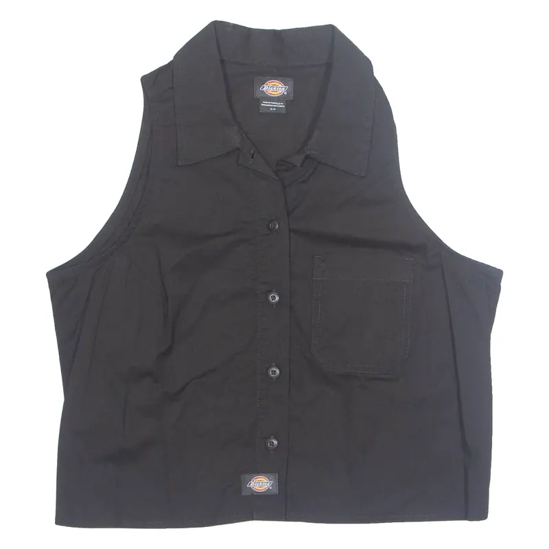 Dickies Womens Shirt Black Collared Sleeveless S 1