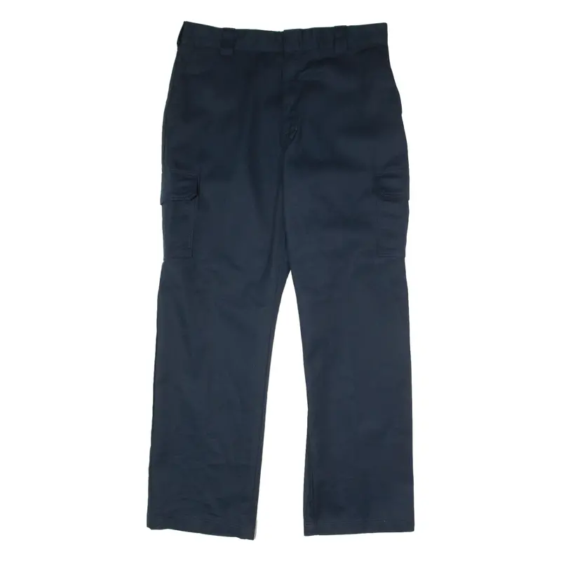 Dickies Workwear Cargo Mens Twill Trousers Blue Relaxed Wide-Leg W38 L34 1