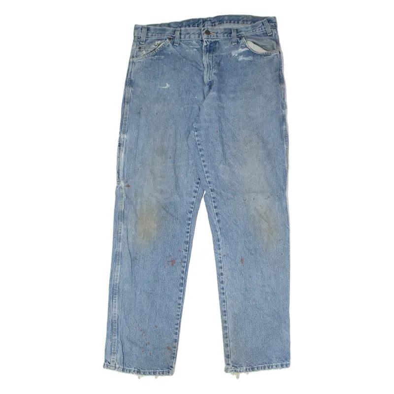 Dickies Workwear Mens Jeans Blue Regular Straight Stone Wash W36 L34 1