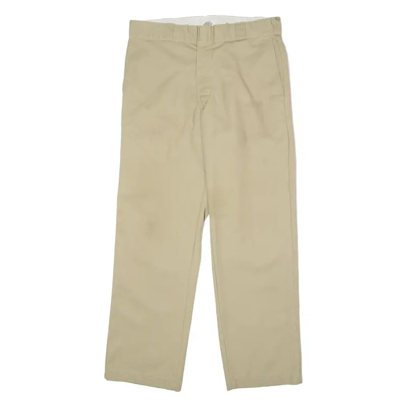 Dickies Workwear Mens Twill Trousers Beige Regular Straight W34 L30 1