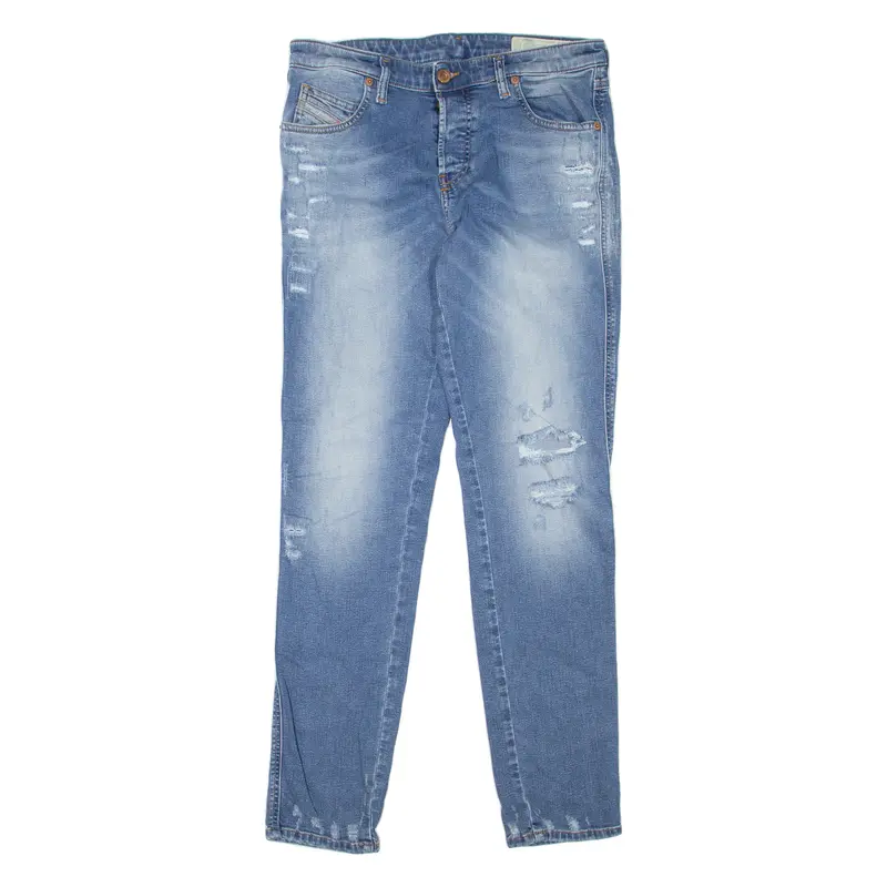 Diesel Bathilda Distressed Womens Jeans Blue Slim Skinny Stone Wash W28 L30 1