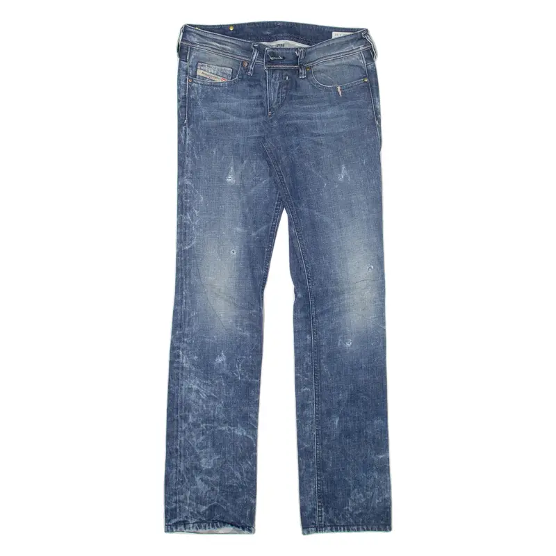 Diesel Distressed Lowky Womens Jeans Blue Slim Straight Stone Wash W28 L32 1