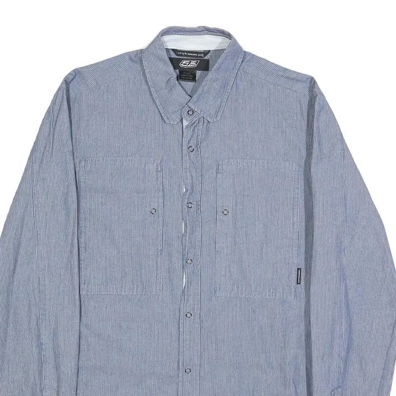 Diesel Mens Blue & White Striped Cotton Shirt S Smart Casual Button Down 2