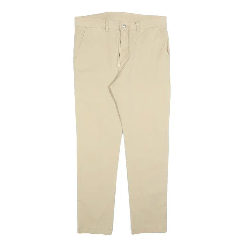 Diesel Mens Cotton Blend Beige Slim Tapered Trousers W32 L30 Casual Zip Closure 1