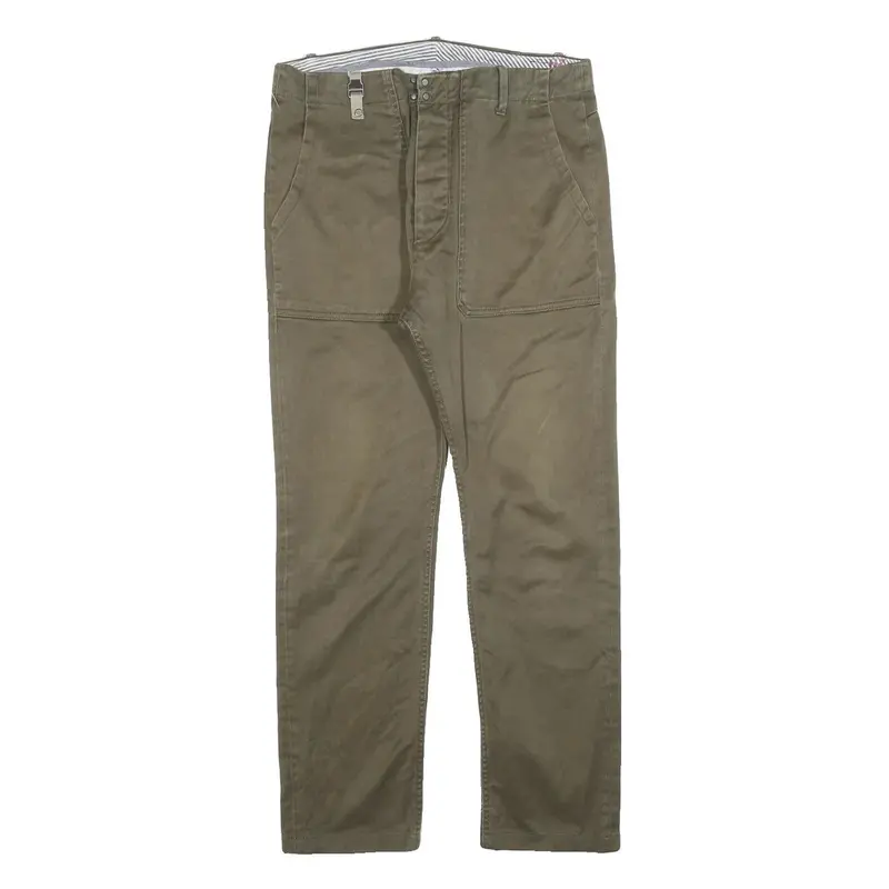 Diesel Mens Cotton Blend Slim Tapered Trousers Olive Green W29 L28 Casual 1