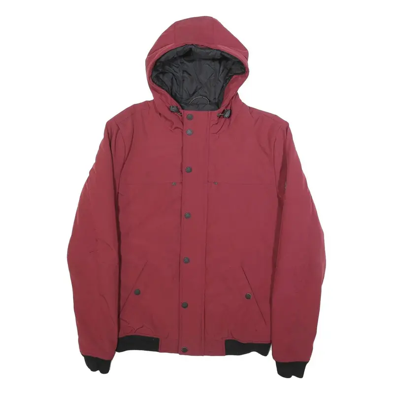 Diesel Mens Red Polyester Jacket S Zip Hooded Casual Lightweight Fashion 1