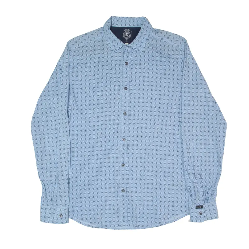 Diesel Mens Shirt Blue Crazy Pattern Long Sleeve L 1