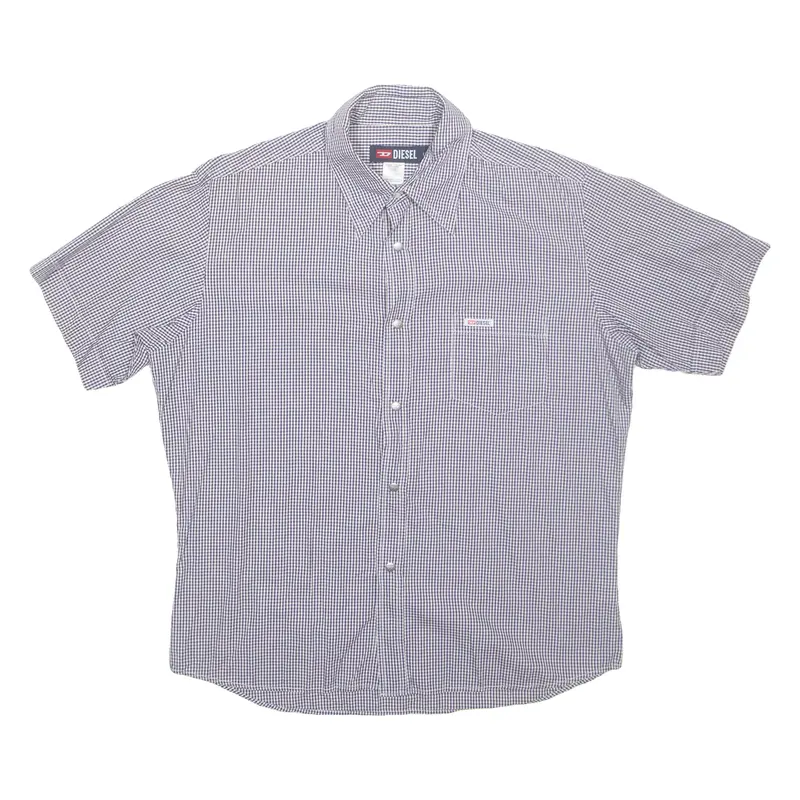 Diesel Mens Shirt Blue Gingham L 1