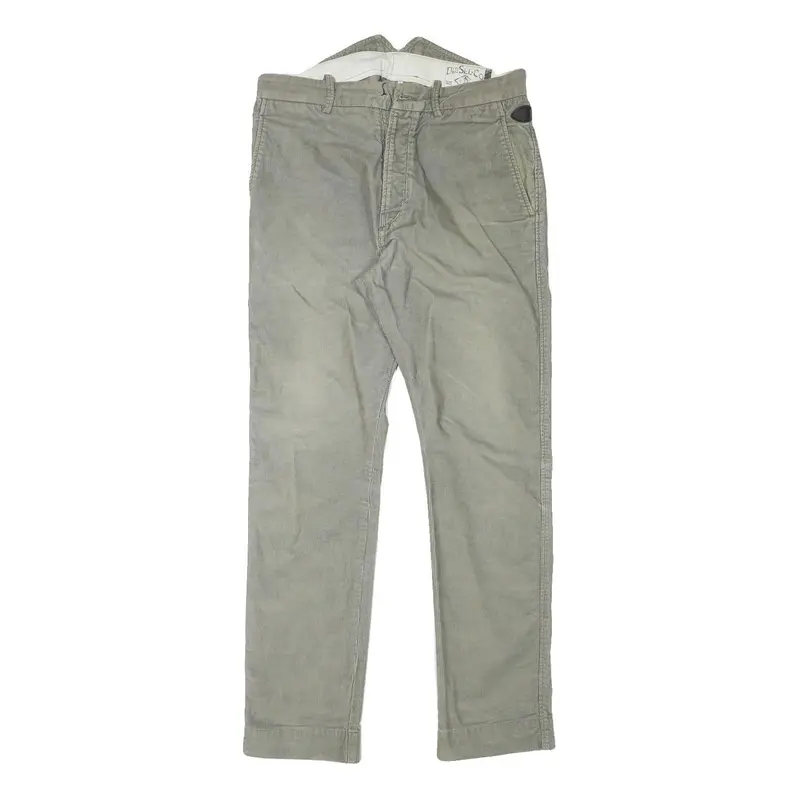 Diesel Mens Slim Cotton Blend Green Zip Trousers W32 L31 Stylish Casual Fit 1