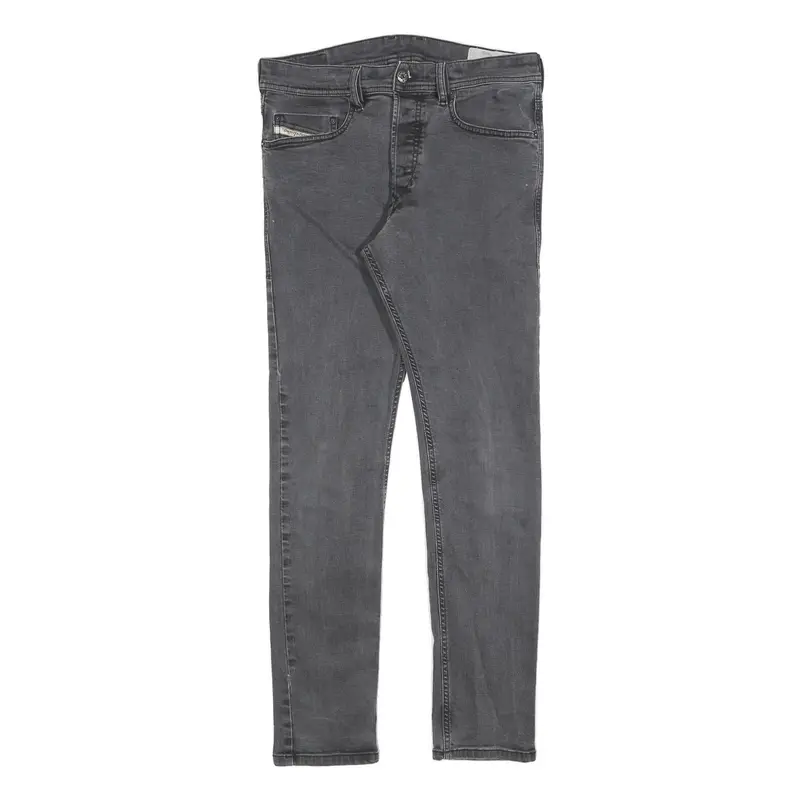 Diesel Mens Slim Grey Denim Jeans W30 L30 Zip Closure Casual Style 1