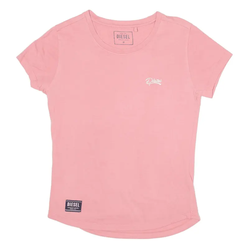 Diesel Mens T-Shirt Pink Crew Neck Xs 1