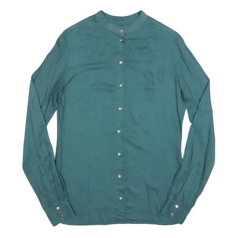 Diesel Womens Blue Shirt S Cotton Blend Casual Long Sleeve Button Down 1