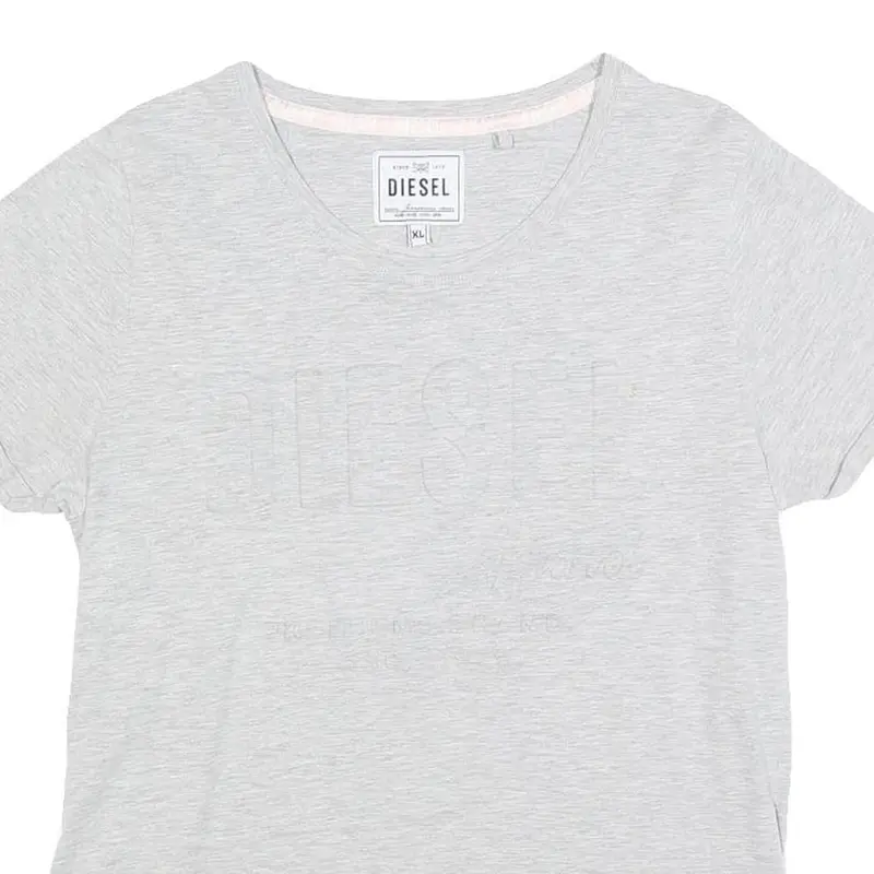 Diesel Womens Grey Xl Casual T-Shirt Short Sleeve Crew Neck Cotton Blend 2