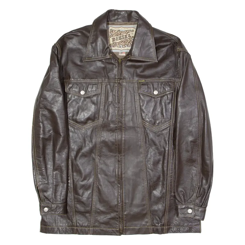 Diesel Womens Jacket Brown Leather M 1