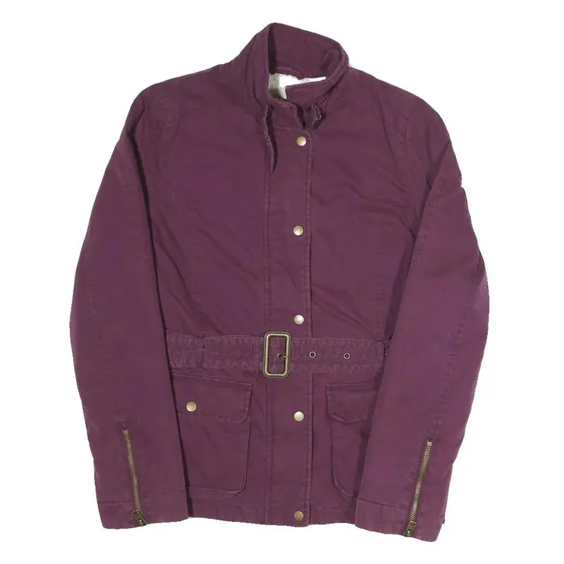 Diesel Womens Maroon Zip Jacket S Polyester Blend Casual Lightweight Stylish 1