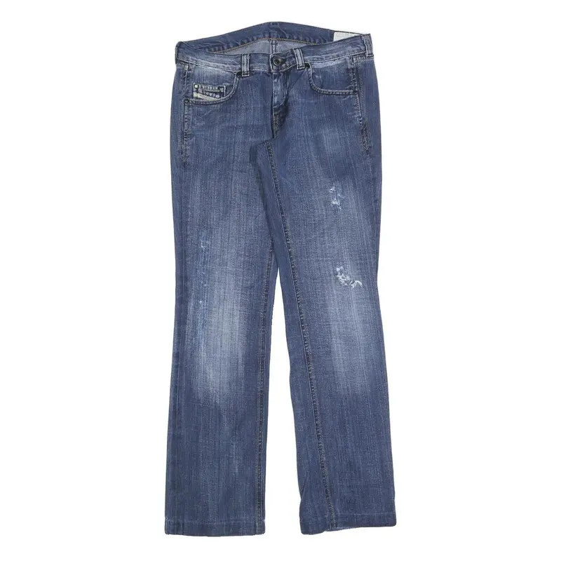 Diesel Womens Regular Fit Blue Denim Jeans W28 L32 Faded Distressed Style 1