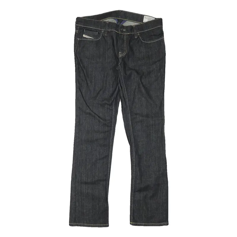 Diesel Womens Regular Fit Straight Denim Dark Blue W32 L30 Cotton Blend Zip 1